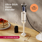 Mueller Immersion Blender Handheld - 8 Speed Stainless Steel Electric Hand Blender, 3 in 1 Emulsion Blender Handheld with Turbo Mode, Stick Blender Emulsifier for Kitchen for Soup, Smoothie, Puree Mueller