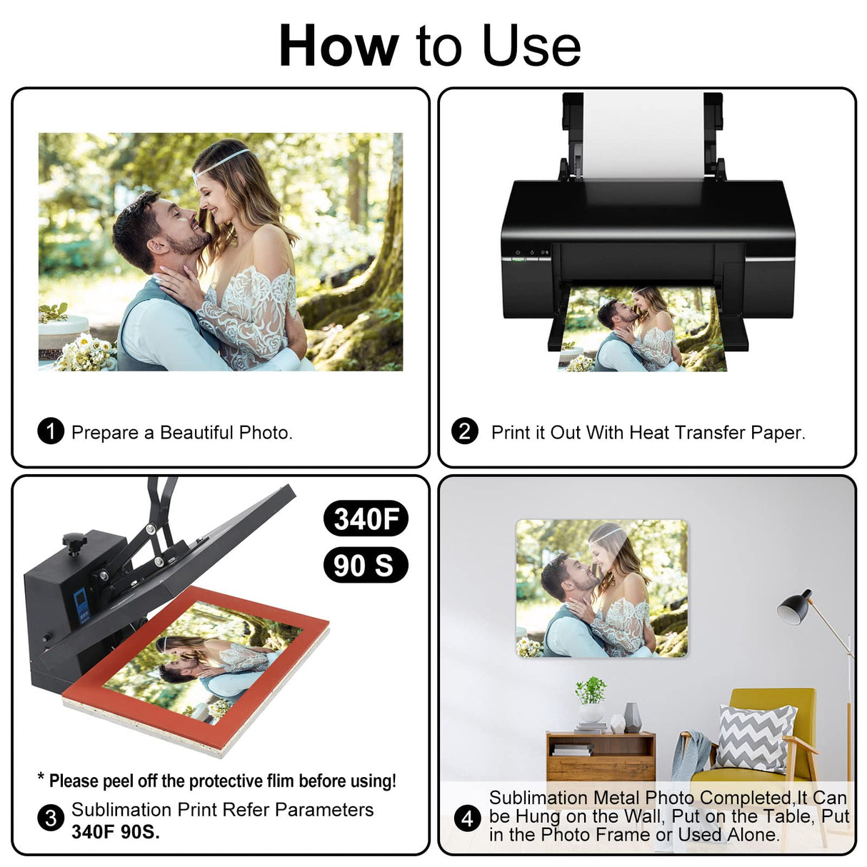 6 Pieces Aluminum Sublimation Blanks Sheet[8X10in] KSVZS Metal Blanks Sublimation Blanks,Metal Wall Frame Blanks Wall Decor for Bedroom,Living Room,Wedding,Family Pets,3+3 KSVZS