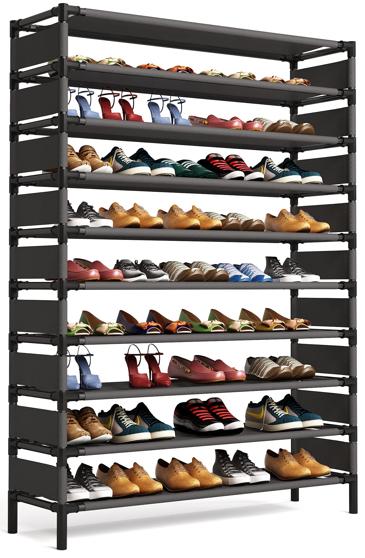 Tribesigns 10 Tiers Shoe Rack, Large Capacity Shoe Organizer, Shoe Shelf for 50 Pair, Large Shoe Rack, Extra Large Shoe Shelf - WoodArtSupply