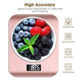 Mik-Nana Food Scale Pink, 10kg/22lb Digital Kitchen Scale Weight Grams and Oz for Baking and Cooking, 1g/0.1oz Precise Graduation, Easy Clean Stainless Steel Mik-Nana