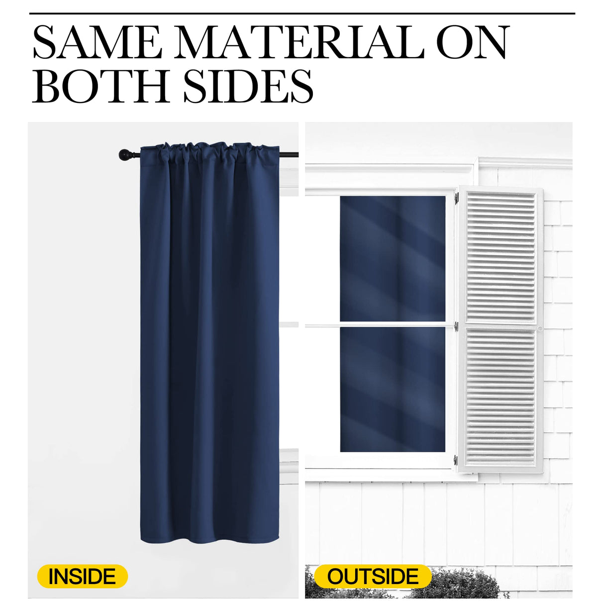 NICETOWN Window Treatment Blackout Curtains - (Navy Color) 52 inches W by 108 inches L Each Panel, Set of 2 Panels, Blackout Drape Panels for Nursery NICETOWN