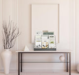 ybaymy 6-Tier 30" Wide Metal Magazine Holders,Wire Countertop Rack with Sign Channel,Retail Book Brochure Magazine Display Stand Literature Greeting CD Card Rack for Book Signing,Vendor Booth ybaymy