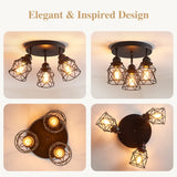 ABEAJAT Kitchen Light Fixtures, Adjustable Semi Flush Mount Ceiling Light with E26 Base, Multi-Directional Lamp for Kitchen, Hallway, Dining Room, Farmhouse, Entryway ABEAJAT