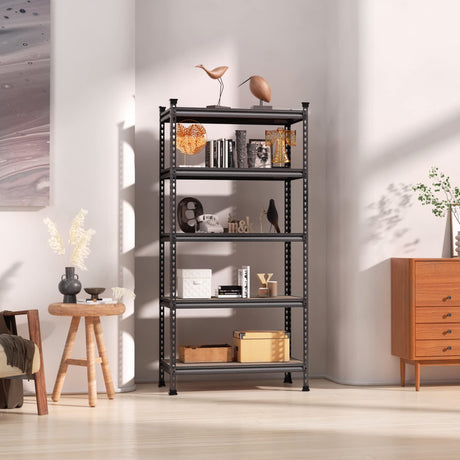 WORKPRO 5-Tier Metal Storage Shelving Unit, 36”W x 18”D x 72”H, Adjustable Storage Rack Heavy Duty Shelf with Particle Board, 4000 lbs Load Capacity (Total) for Garage Warehouse, Black/Silver WORKPRO