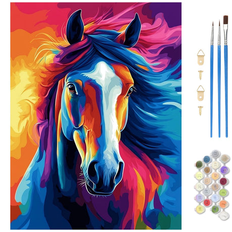MAXBYE Horse Paint by Numbers Kit for Adults, Paint by Number Kits for Kids, Colorful Horse Paint by Numbers Kits for Beginner, DIY Easy Acrylic Number on Canvas, Kids Paint by Number Kits Age 8-12 MAXBYE