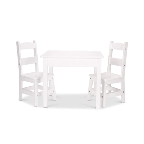 Melissa & Doug Wooden Table & Chairs - White Melissa & Doug