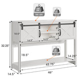 RoyalCraft Farmhouse Entryway Table with Storage and Sliding Barn Door, 32" Tall Console Table with Storage, Wood Sofa Table with Adjustable Shelf, Console Tables for Entryway, Hallway, Living Room RoyalCraft