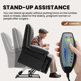 Couchus Large Dual Motor Power Lift Recliner Chair with Massage and Heat for Elderly People, Infinite Position,USB Ports and Remote Control,Breathable Leather Couchus