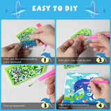 QEUOYSS Diamond Art Kit for Kids with Wooden Frame Art and Crafts for Kids Ages 6-8 -10-12 Easy to DIY Diamond Art for Kid and Adult Beginners Home Wall Decoration (Dolphin) QEUOYSS
