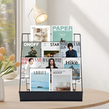 Book Signing Rack, Book Display Rack, Tabletop Magazine Display Racks, 4 Tiered Tabletop Cd Display, Comic Book Magazine Rack for Library Classroom Picture Literature Brochure 16.14" x 17.95" x 17.24" AshKiz