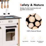 ROBUD Wooden Play Kitchen, Kids Kitchen Playset with Realistic Design, Toy Kitchen Gift for Boys and Girls, Age 3+ ROBUD