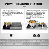 Duxtop LCD Portable Double Induction Cooktop 1800W Digital Electric Countertop Burner Sensor Touch Stove, 9620LS/BT-350DZ duxtop