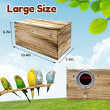 Tfwadmx Cockatiel Nesting Box Bird Nest Box Wood Bird House for Cage Parrot Breeding Boxes for Conures and Other Medium Sized Birds 13.4" x 7.5" x 6.7" Tfwadmx