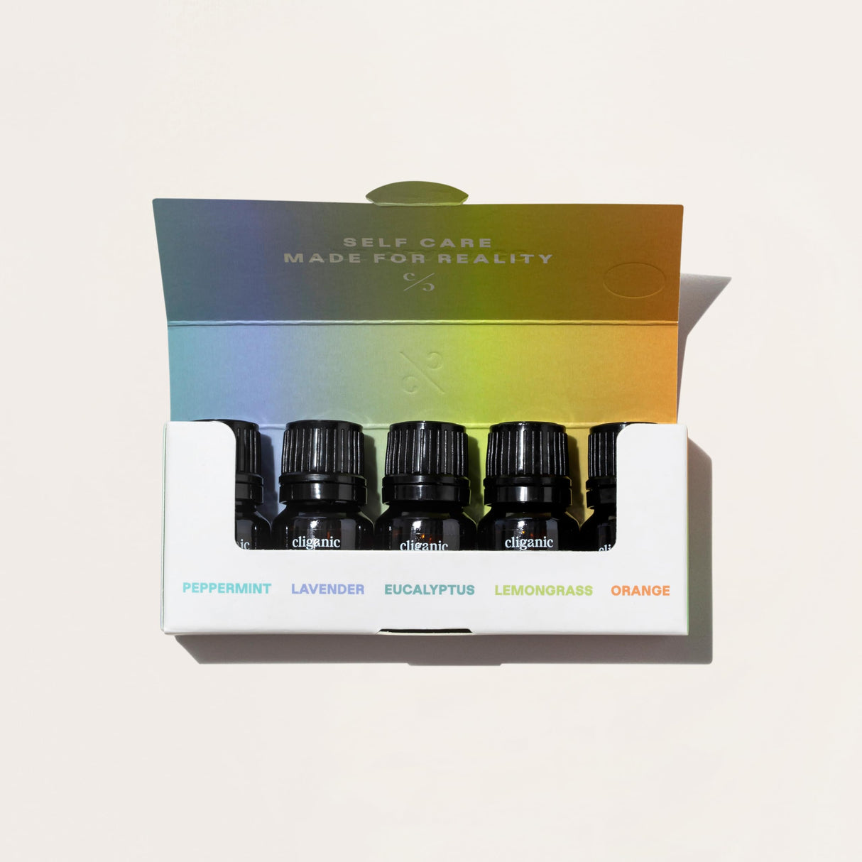 Cliganic Organic Essential Oils Set (Top 5 - The Classics) - 100% Pure Natural - Aromatherapy, Candle Making - Peppermint, Lavender, Eucalyptus, Lemongrass & Orange (Packaging May Vary) Cliganic