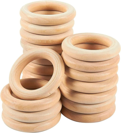 Napkin Rings, Unfinished Wooden Napkin Rings Buckles for Table Decorations, Wedding, Dinner, Party, DIY Decoration (12) - WoodArtSupply