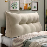 WOWMAX Triangular Headboard Pillow Bed Wedge Pillow for Headboard Full Size Wedge Pillow Headboard for Daybed Bunk Bed Large Bolster Pillow for Bed with Removable Cover, 85% Linen 15% Cotton Blend WOWMAX