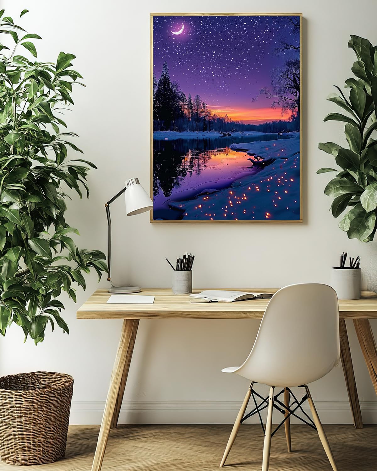 Starry Night Diamond Art Kits for Adults, Crafts 5D Diamond Painting Dot Kit for Adult Beginners, Nature Landscape DIY Round Dots Full Drill Diamonds Paintings Arts for Home Wall Decor Gifts 12X16 In Luckyrichrui