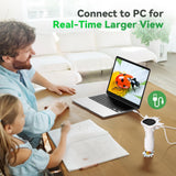 Hideal HP40 IPS Microscope for Kids: [Easy and Fun] 2" Portable Handheld Kids Microscope Miniscope, Pocket Mini Scope Educational Science Kit, Christmas Birthday Gifts for Kids, PC View, White Hideal