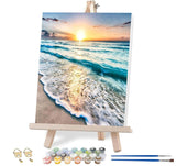 VIGEGU Paint by Numbers Kit for Adults with Framed,Beach Landscape Paint by Number DIY Adult Paint by Number Kits Acrylic Oil Painting for Wall Decor 10x12in VIGEGU
