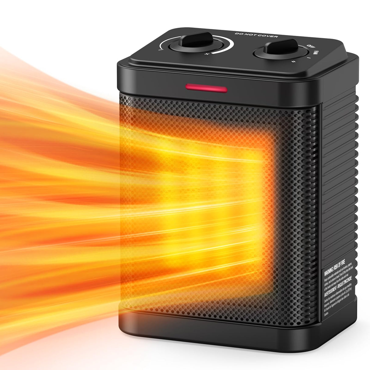 1500W Space Heater, Small Space Heater for Indoor Use, PTC Ceramic Space Heater with Thermostat, 3 Modes, Safety Quiet Heating, Multiple Protection, Portable Heater for Office Room Desk Use Pereysi