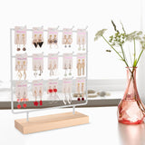 shidaishiye Earring Display Stand for Selling, Wood Earring Rack Tower Display Holder Stand (3 Tier,15 Hooks, White) shidaishiye