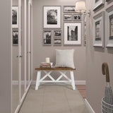 Wnutrees 30" Farmhouse Wood Bench, Rustic Solid Wood Entryway Bench Seat with Double X-Structure for Dining Room, Living Room, Hallway, Structural Stability, White Wnutrees