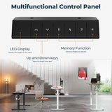 FitStand Adjustable Stand Up Desk with Memory Preset, Standing Desk 55 x 24 Inch Electric Stand Up Desk Home Office Desk Computer Workstation Sit Stand Desk, Splice Black Top + Black Frame FitStand