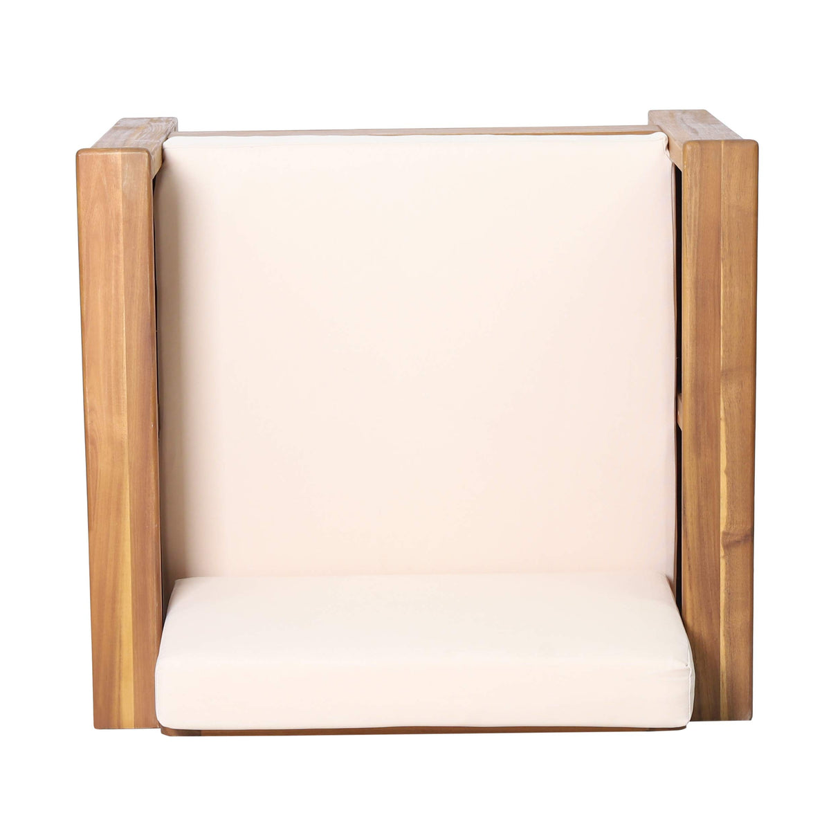 Christopher Knight Home Louver Club Chairs, Teak + Cream Christopher Knight Home