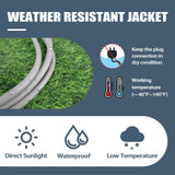 FSTSN 75 Ft Indoor Outdoor Extension Cord - 16/3 SJTW Durable Waterproof Extension Cable with 3 Prong Grounded Plug, Grey FSTSN