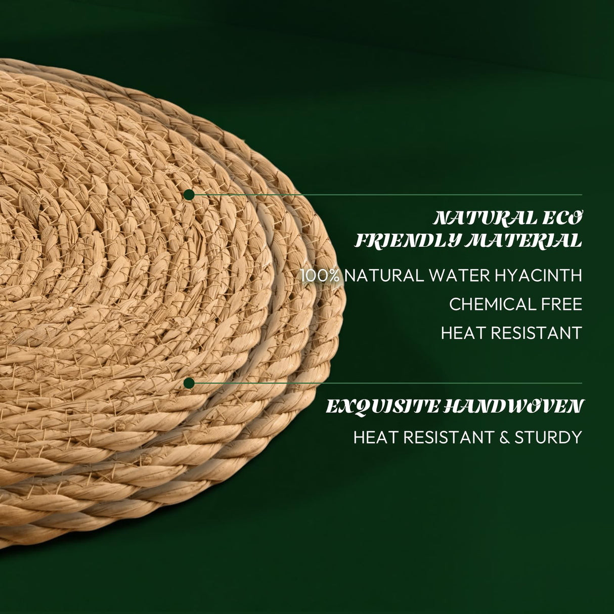 13 in Round Woven Placemats Plate Chargers Set of 12, Boho Farmhouse Rustic Woven Place Mats for Kitchen Dining Party Table Decor, Rattan Wicker Table Mats Jute Braided Chargers for Dinner Plates XOHUYD