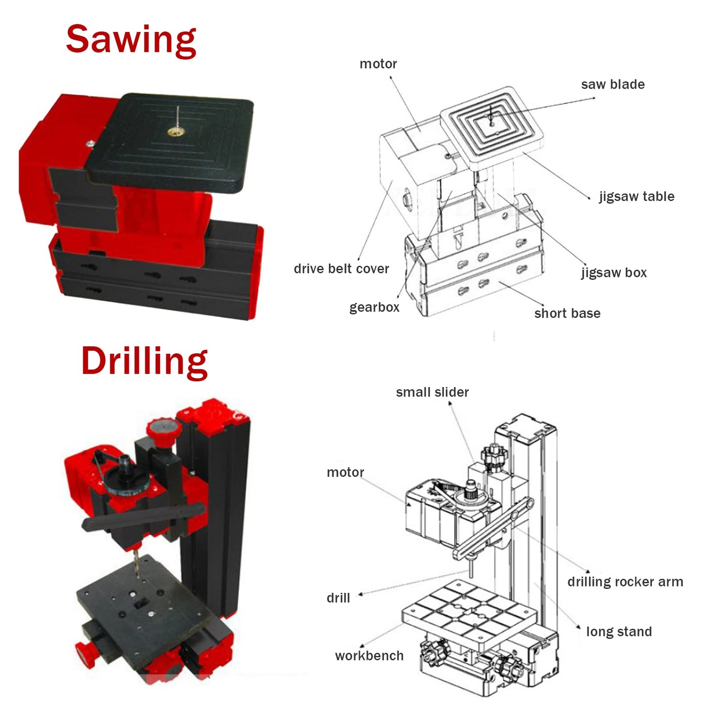 12000RPM 6 in 1Multipurpose Mini Lathe,Versatile Metal Lathe Tool, Motorized Jigsaw Grinder Wood Metal Lathe,Assembled 6 Kinds of Different Lathes,Process Soft,Non - Ferrous,Precious Metals,Wood