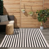 LEEVAN Black and White Striped Area Rug 3x5 ft Outdoor Patio Rugs Woven Washable Farmhouse Floor Carpet Front Porch Doormat for Bedroom/Courtyard/Laundry Room/Living Room LEEVAN