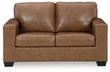 Signature Design by Ashley Bolsena Contemporary Leather Match Loveseat, Dark Brown Signature Design by Ashley