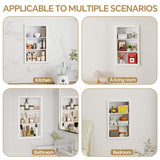 HAIDAIYA 14'' * 24'' Recessed Medicine Cabinet Wall Niche Wood, 3-Tier Bathroom Niche Insert for Drywall, in Wall Shelf Medicine Cabinets Replacement, for Living Room, Bathroom Storage, White HAIDAIYA