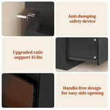 UPOSOJA Tall Black Dresser for Bedroom, Modern 8 Wood Drawers with LED Light and Power Outlet, Floating Dressers for Closet, Large Chest of Drawer for Living Room, Hallway, Entryway (8 Drawers,Black) UPOSOJA