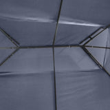 Outsunny 10' x 13' Patio Gazebo, Double Roof Outdoor Gazebo Canopy Shelter with Screen Decorate Corner Frame, for Garden, Lawn, Backyard and Deck, Gray Outsunny
