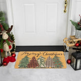 Mealah Christmas-Welcome-Doormat for Outdoor-Entrance - Non-Slip-Coir-Winter-Welcome-Door-Mat Xmas Trees Front-Door-Mat 17 x 29 Inch Mealah