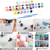 6 Pack Paint by Numbers Kits with Framed for Adults Beginners, Beach Paint by Number Kits on Canvas with Wooden Easel, DIY Acrylic Oil Painting Kits with Brushes for Home Wall Decor (8x12 inch) Mrnsiet