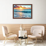 Lxmsja Beach Ocean Diamond Art Kits for Adults, Sunset DIY Full Drill Diamond Painting Kits for Beginners, 5D Gem Art Crafts for Adults, Home Wall Decor 16x12 inch Lxmsja