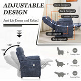 Thctvous Blue Electric Recliner Chairs for Adults, Comfy Power Recliners with Remote Control, Small Recliner Chair for Bedroom, Mini Reclining Chairs for Living Room Home Theater Office (Blue) Thctvous