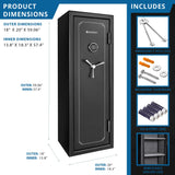 Barska FV-1000 Fireproof Vault Safe – 14-Rifle Capacity with Electronic Keypad, Pry-Resistant Door, 3 Steel Deadbolts, Fireproof 40 Min @1200°F, Removable Shelf Barska
