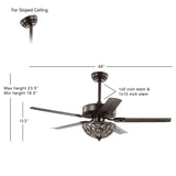 JONATHAN Y JYL9704A Ali 48" 3-Light Wrought Iron LED Ceiling Fan with Remote, Classic, Glam, Traditional, Transitional, Office, Living Room, Family Room, Dining Room, Bedroom, Oil Rubbed Bronze JONATHAN Y