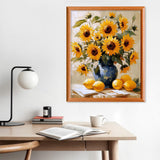 Lxmsja Sunflowers Paint by Numbers Kit for Adults, Lemons Acrylic Paint by Numbers for Adults Beginner, DIY Craft Supplies Oil Painting Kits for Home Wall Decor 16x20 inch (No Frame) Lxmsja