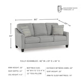 Signature Design by Ashley Adlai Casual 2-in-1 Queen Sofa Sleeper with Folding Memory Foam Mattress and 2 Toss Pillows, Light Gray Signature Design by Ashley