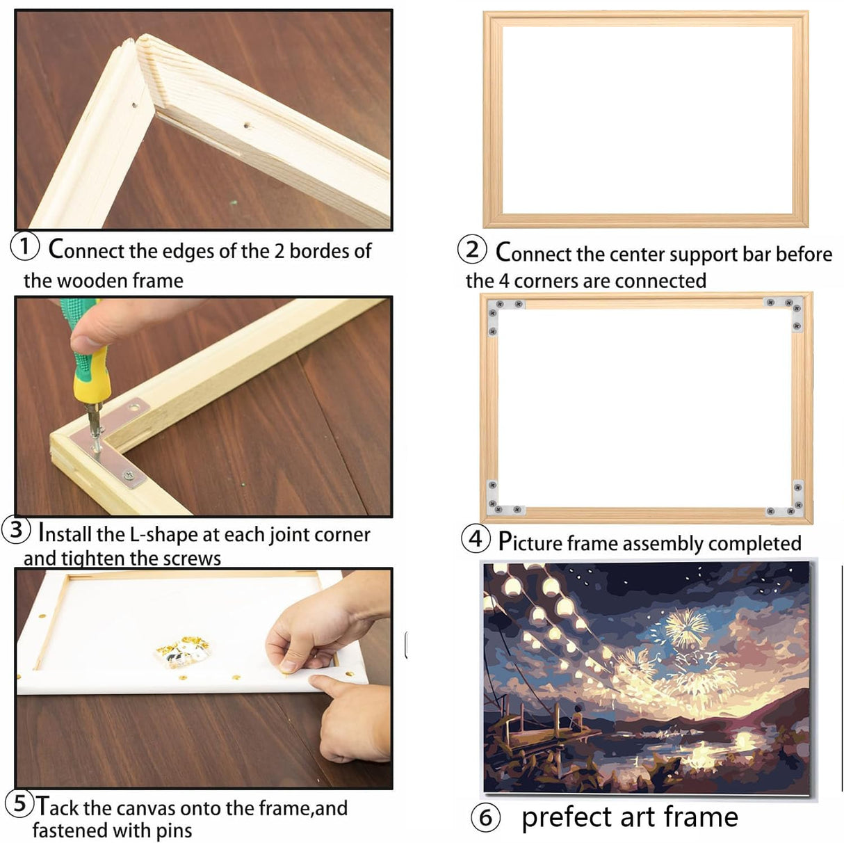 2 Set 16"X 20" DIY Wood Canvas Stretcher Bars,Removable Canvas Frames Kit,Lightweight Sturdy Stretcher Frames for Oil Painting,Diamond Painting,Canvas Painting and Needle Arts Supplies (16in*20in) BROTOSPAC
