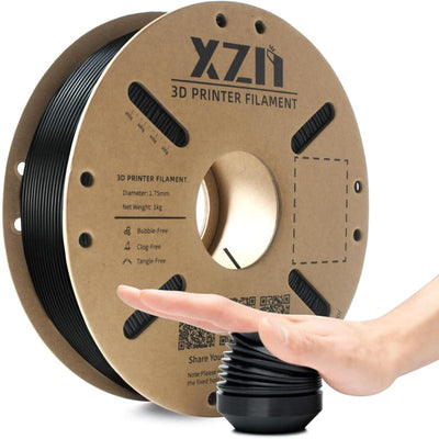 XZN TPU 95A Filament 1.75mm, Soft 95A Flexible 3D Printer Filament, 1KG Spool (2.2 lbs), Dimensional Accuracy +/- 0.02 mm, Vacuum Sealed, Excellent Layer Adhesion, Fits Most FDM Printers (TPU Black)