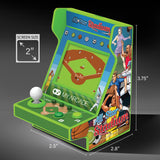My Arcade All Star Stadium Pico Player- Fully Playable Portable Tiny Arcade Machine with 107 Retro Games, Toys for Kids, 2" Screen, Green, Small (DGUNL-4120) My Arcade