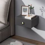 VICITON Modern Floating Nightstand with Solid Wood Drawer, Wall Mounted Bedside Table for Bedroom (Dark Gray, Small) VICITON