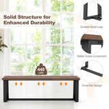 Giantex 56.5" L Wood Dining Bench, Industrial Table Bench w Metal Frame, Adjustable Footpads, 440LBS Load Capacity, Farmhouse Bench for Kitchen, Dining, Living Room, Entryway (Brown, Rectangular) Giantex