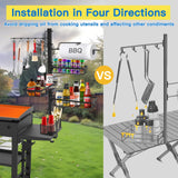 Concons Griddle Caddy for Blackstone Griddle Accessories, BBQ Grill Caddy with Paper Towel Holder, Outdoor Kitchen Accessories for Camper, Grill Accessories Organizer, Condiment Caddy, Gifts for Men Concons